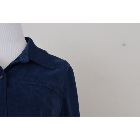 Vintage 90s Blue Polyester/Spandex Shirt size 10‎ - Picture 7 of 10